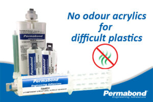 No odour acrylic adhesives for low surface energy plastics